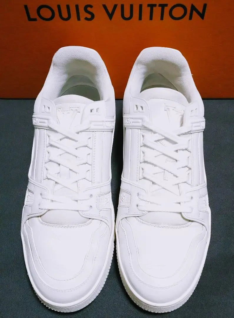 Louis Vuitton Zapatillas LV Trainer Line Todo Blanco 26.0cm | Caja de regalo LV Caja de regalo 26,0 cm