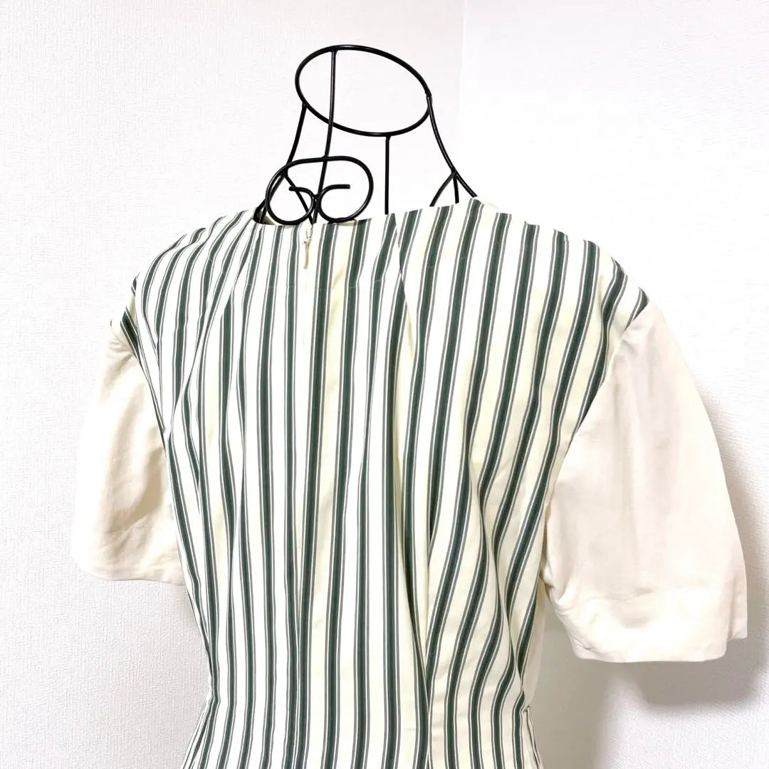 CAST: LISA striped combi dress linen blend M [abu001]