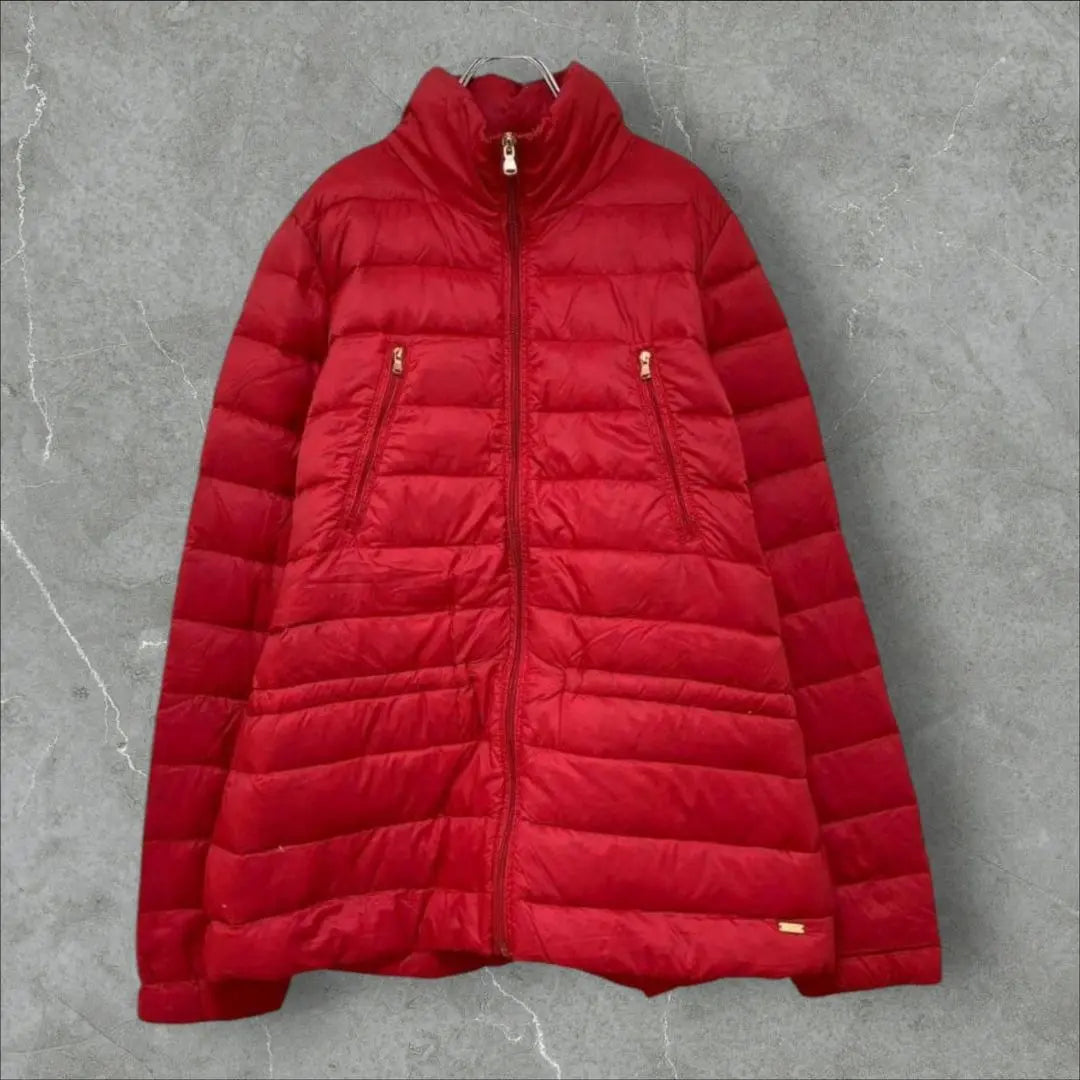 [w223] Chaqueta de plumas vintage de Ralph Lauren de EE. UU., abrigo tipo blusón con cremallera completa, color rojo