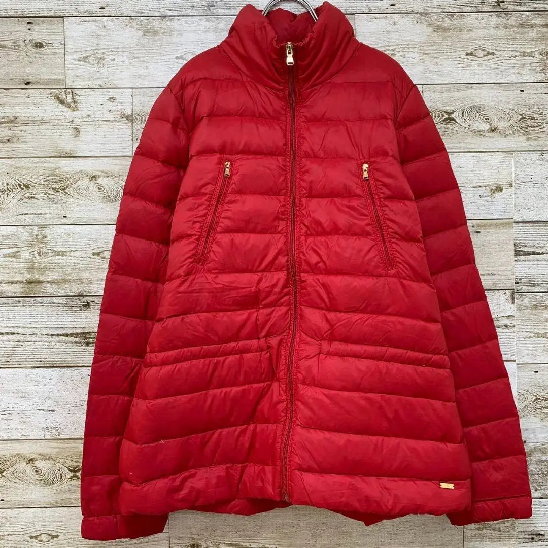 [w223] Chaqueta de plumas vintage de Ralph Lauren de EE. UU., abrigo tipo blusón con cremallera completa, color rojo