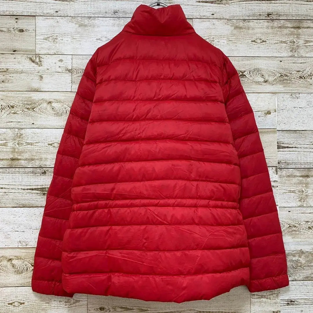 [w223] Chaqueta de plumas vintage de Ralph Lauren de EE. UU., abrigo tipo blusón con cremallera completa, color rojo