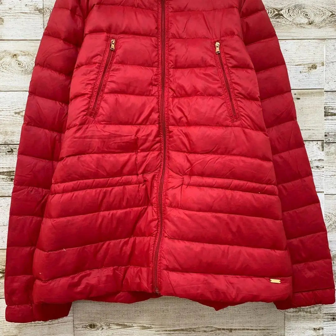 [w223] Chaqueta de plumas vintage de Ralph Lauren de EE. UU., abrigo tipo blusón con cremallera completa, color rojo