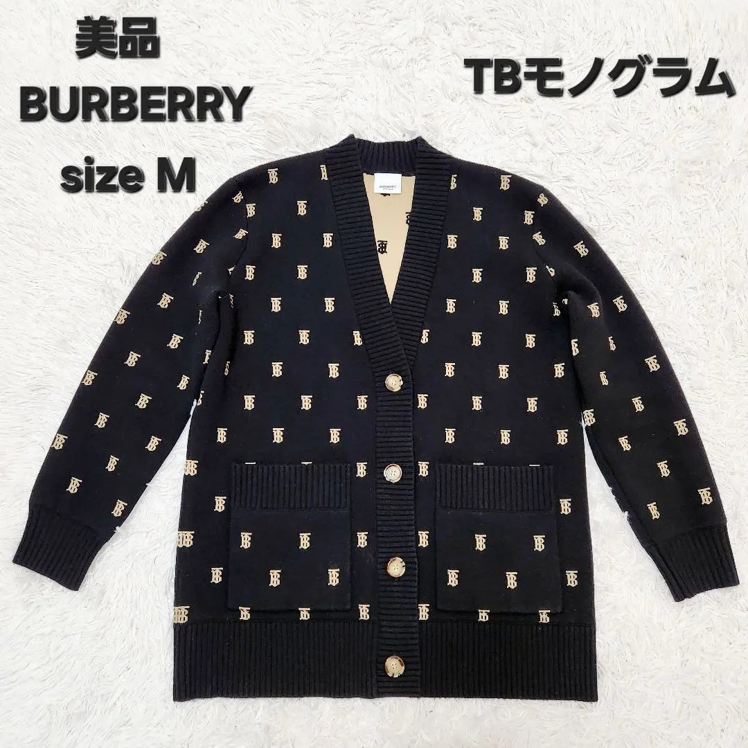 [Good condition] BURBERRY Cashmere blend TB monogram cardigan M