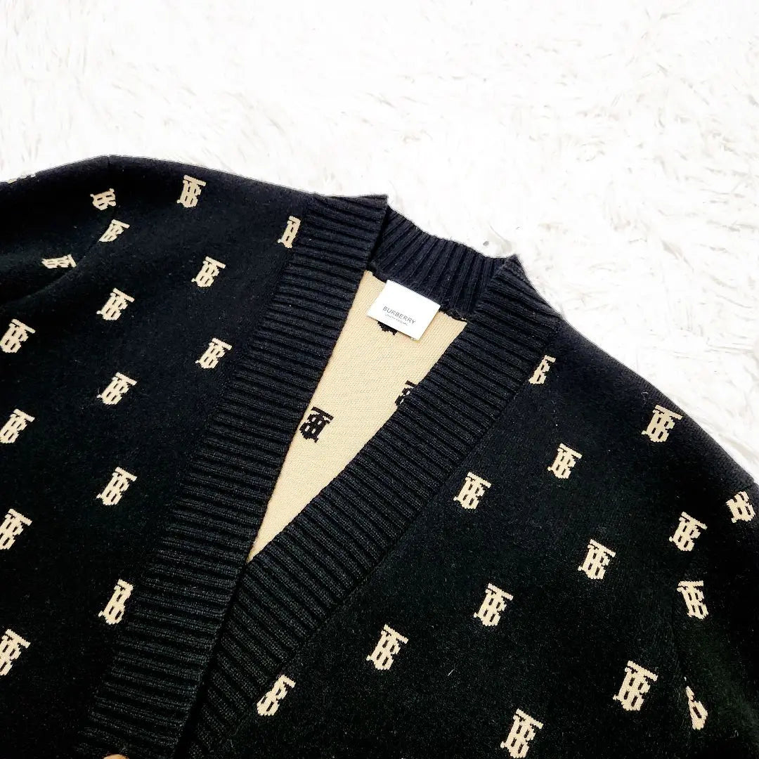 [Good condition] BURBERRY Cashmere blend TB monogram cardigan M