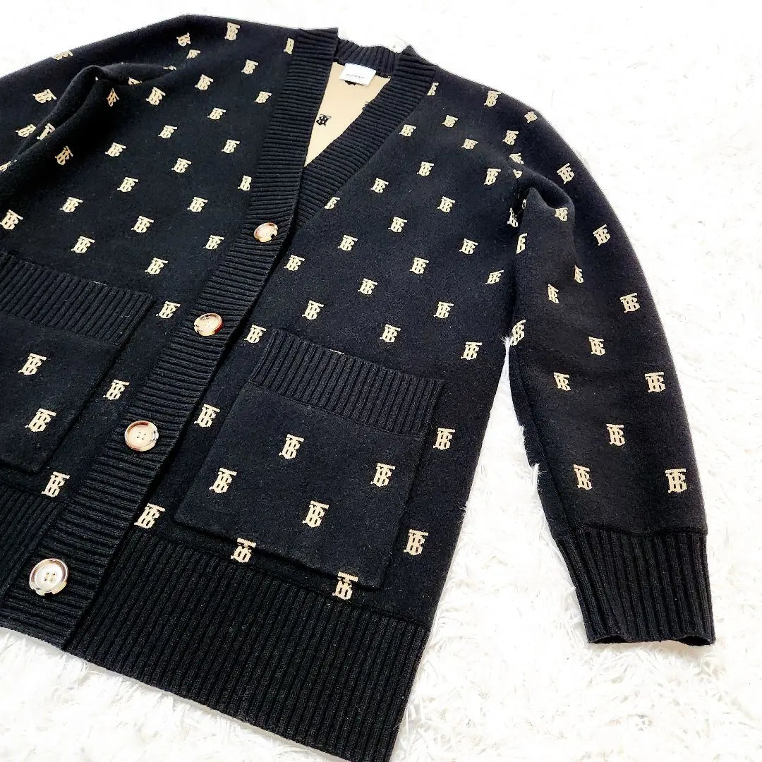 [Good condition] BURBERRY Cashmere blend TB monogram cardigan M