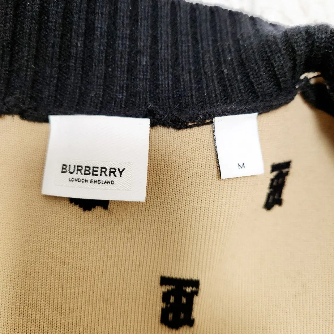 [Good condition] BURBERRY Cashmere blend TB monogram cardigan M