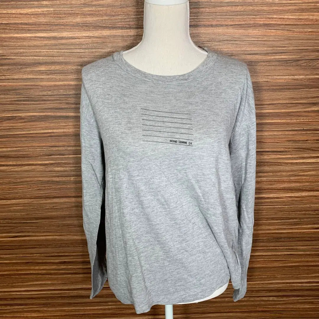 MONO COMME CA Monocomsa T-shirt L Gray Long Sleeve