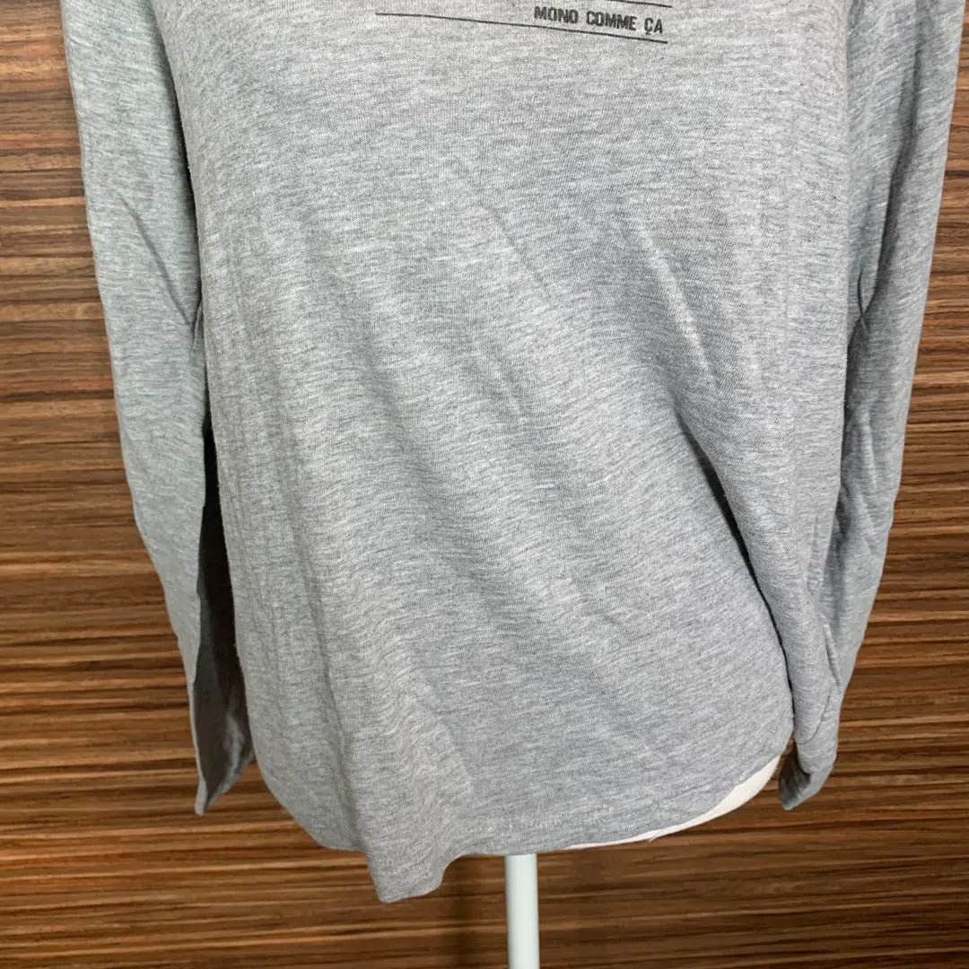 MONO COMME CA Monocomsa T-shirt L Gray Long Sleeve