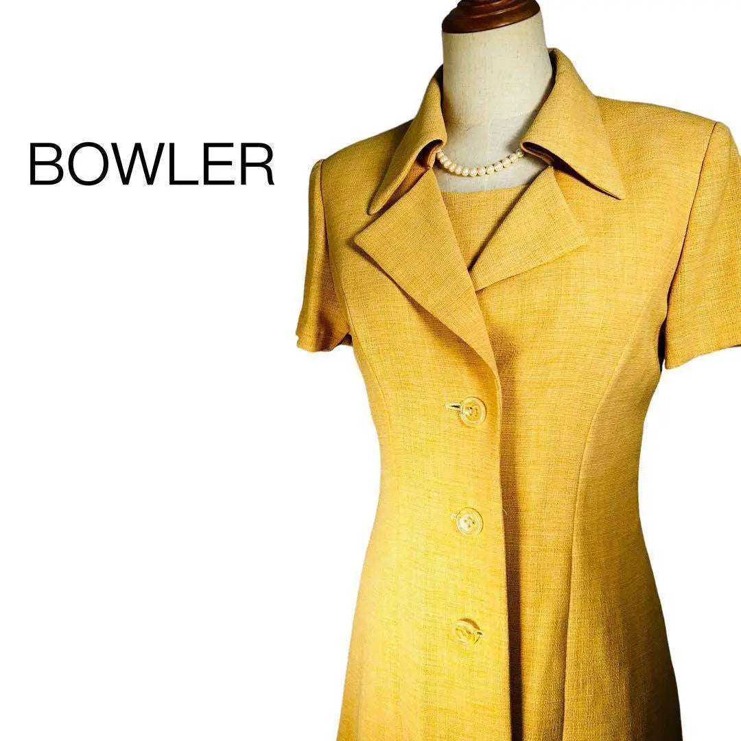 Conjunto de una pieza y chaqueta BOWLER, manga corta, amarillo, con cinturón