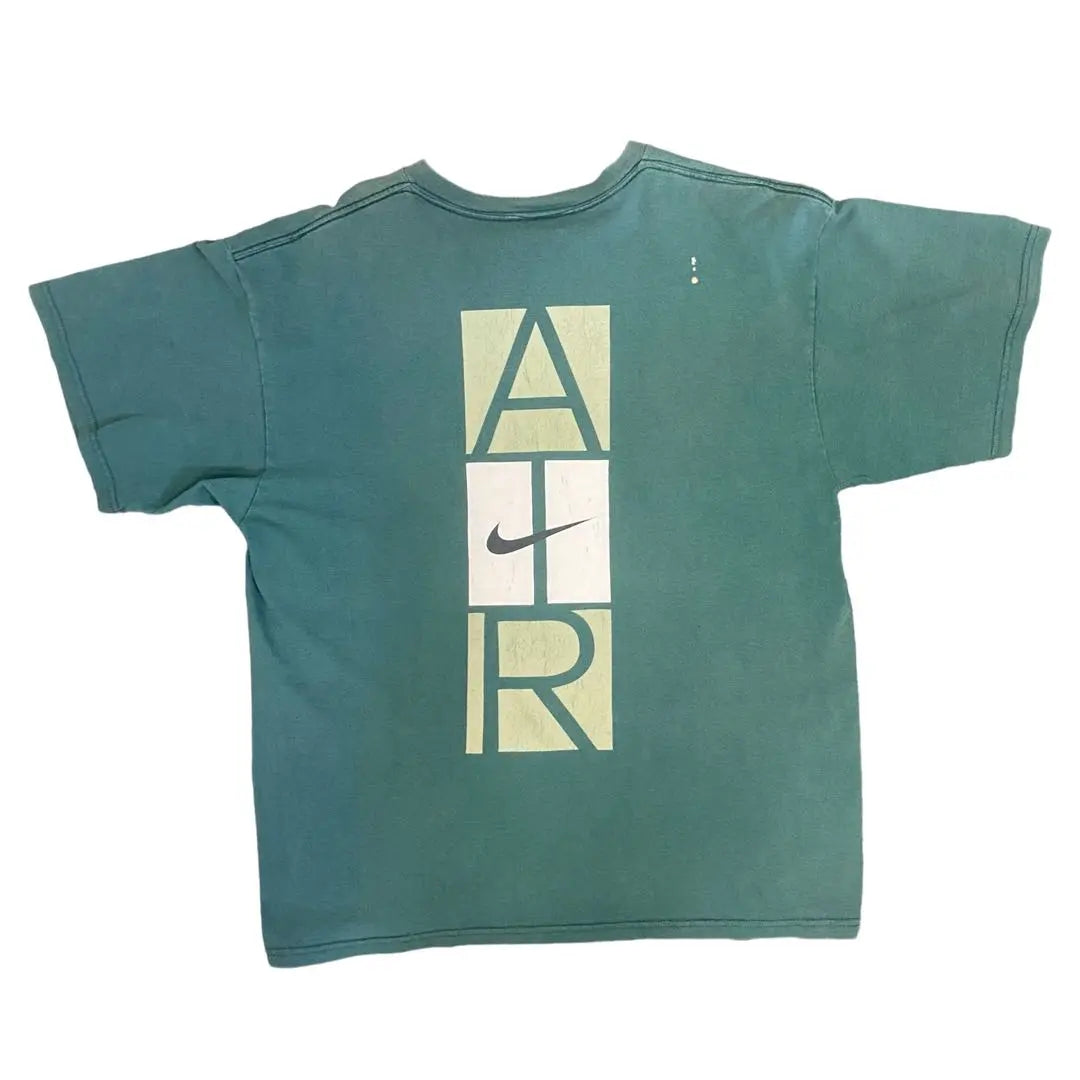 Rara camiseta Nike Air de los años 90 de EE. UU. Fade Green L | 希少 USA製 90s NIKE AIR Tシャツ フェード グリーン L