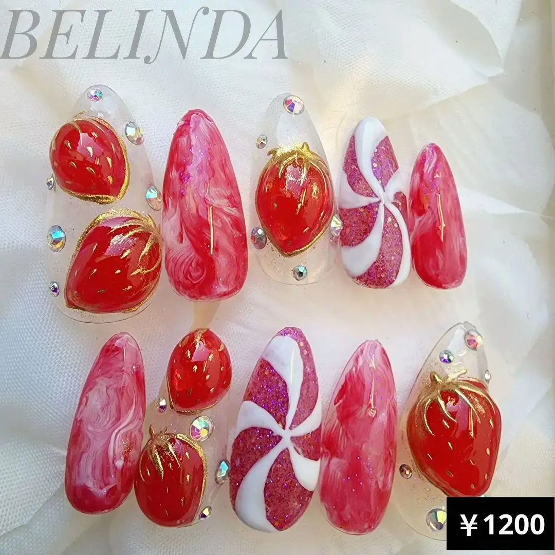 Strawberry Fruit Candy Valentine's Day Mass Production Nail Tip