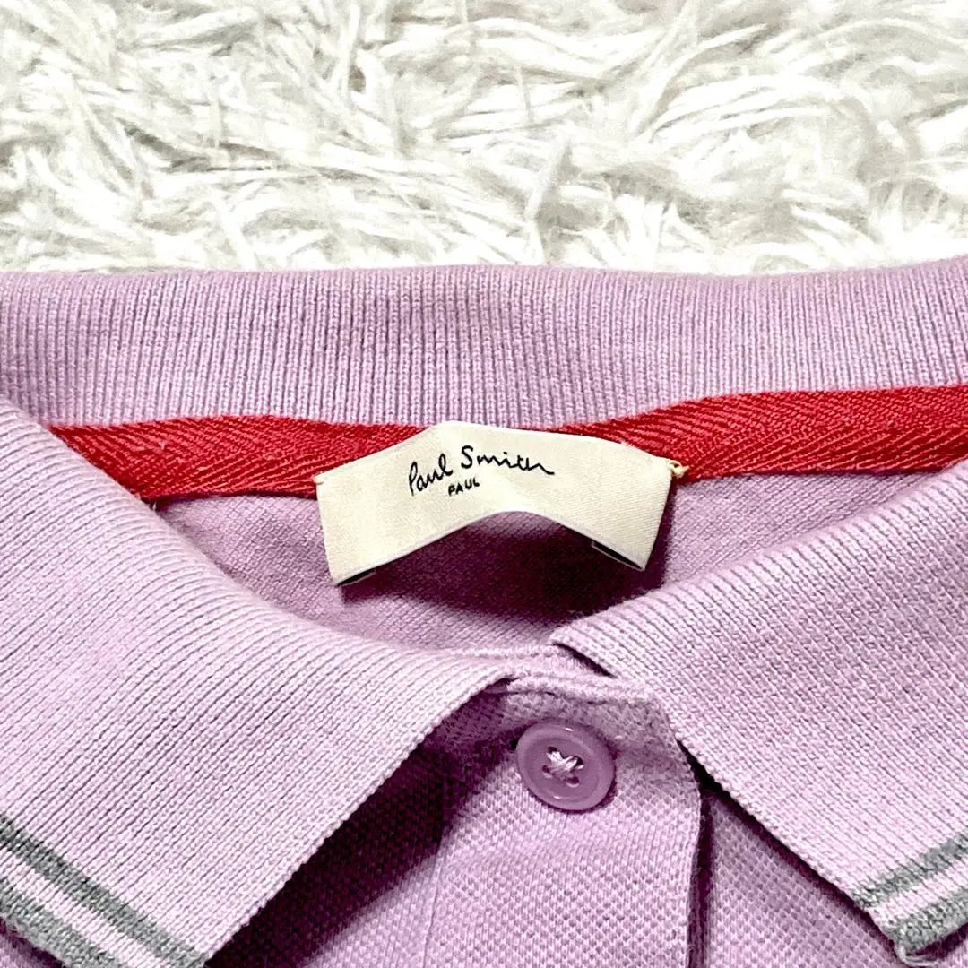 [Extremely beautiful] Paul Smith polo shirt logo pink cotton M