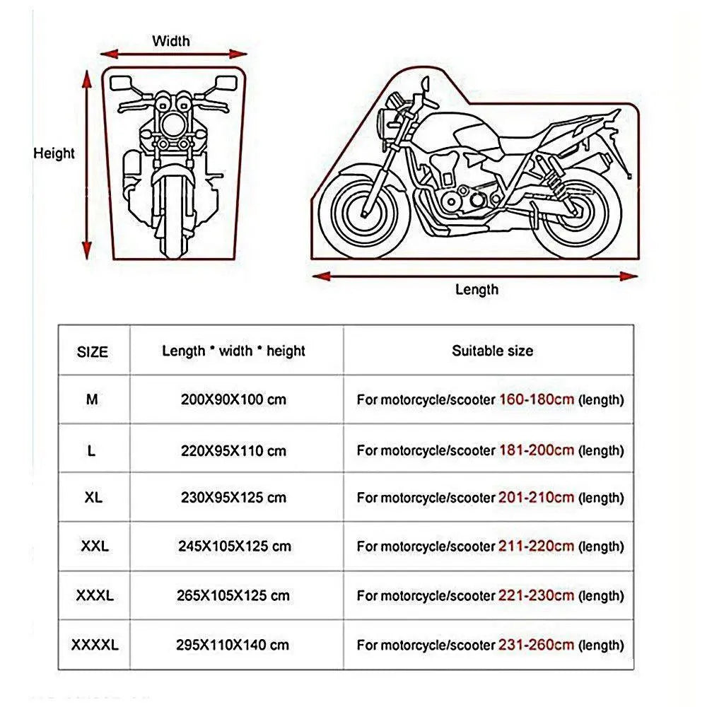 Funda para bicicleta gruesa 2XL impermeable para motocicleta, ciclomotor, cinta reflectante antirrobo