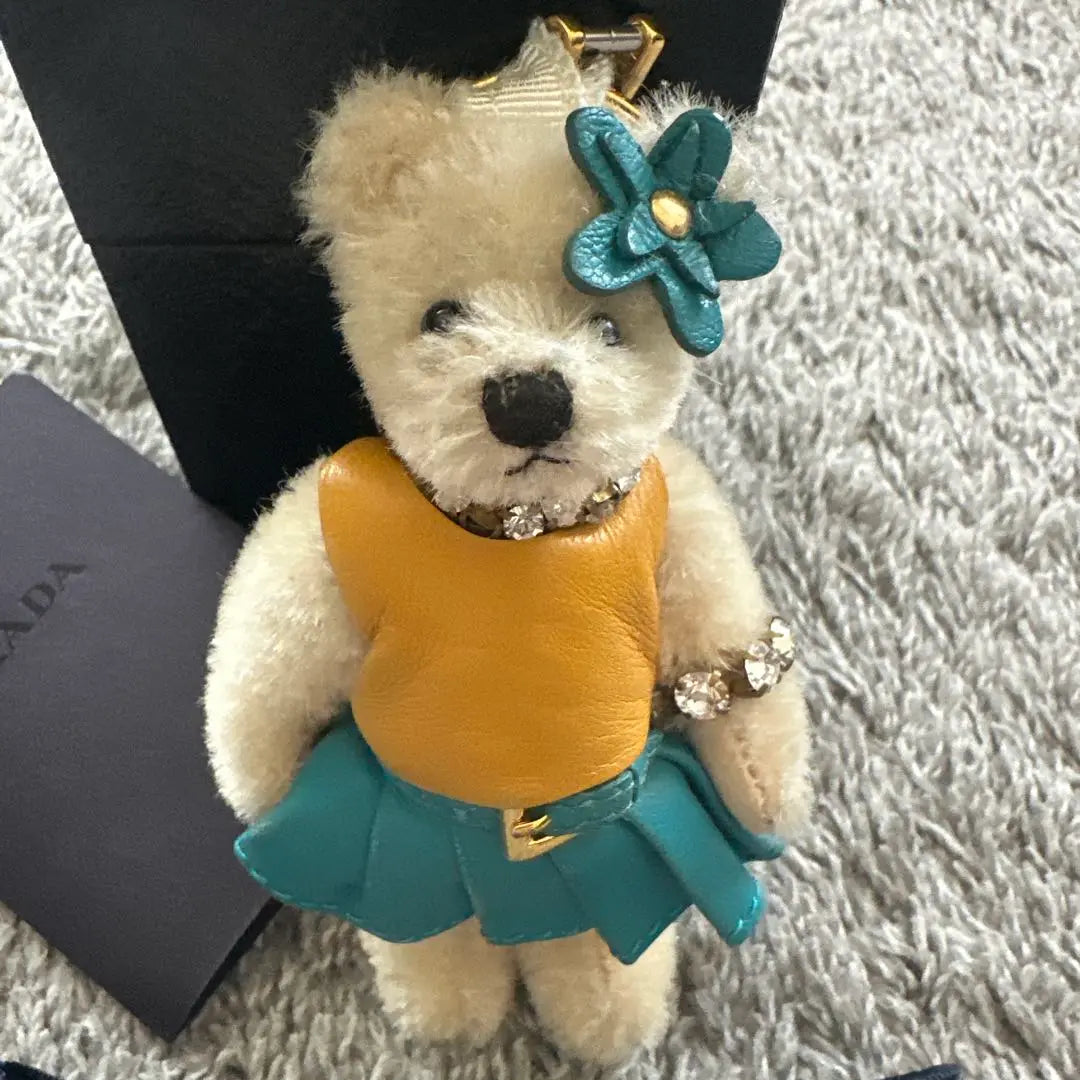 Official rare [PRADA] Prada Bear Charm Bear Keychain Bear Teddy