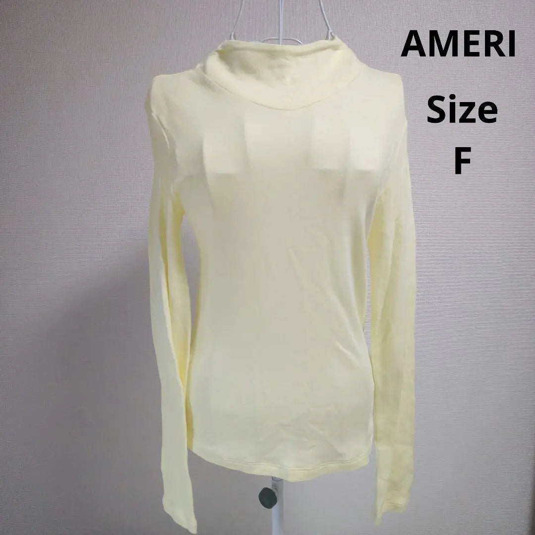 [De moda ☆ Lindo ☆ AMERI] Amarillo de manga larga, corte y talla F | 【オシャレ☆かわいい☆AMERI】黄色 長袖カットソー サイズF