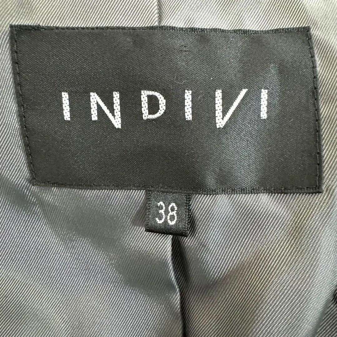 m376》Indivi stand collar coat wool cashmere blend outerwear 38