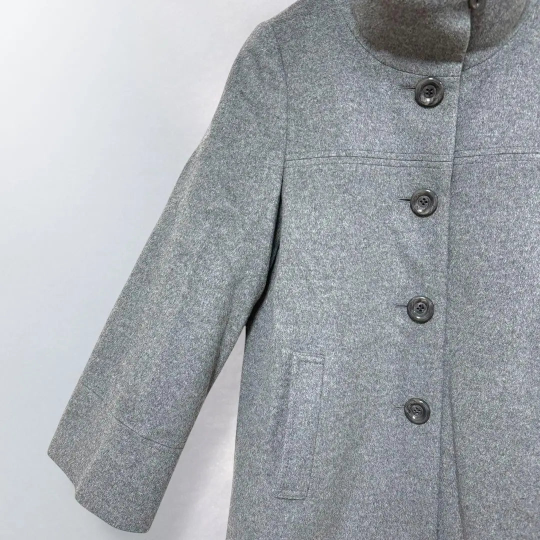 m376》Indivi stand collar coat wool cashmere blend outerwear 38