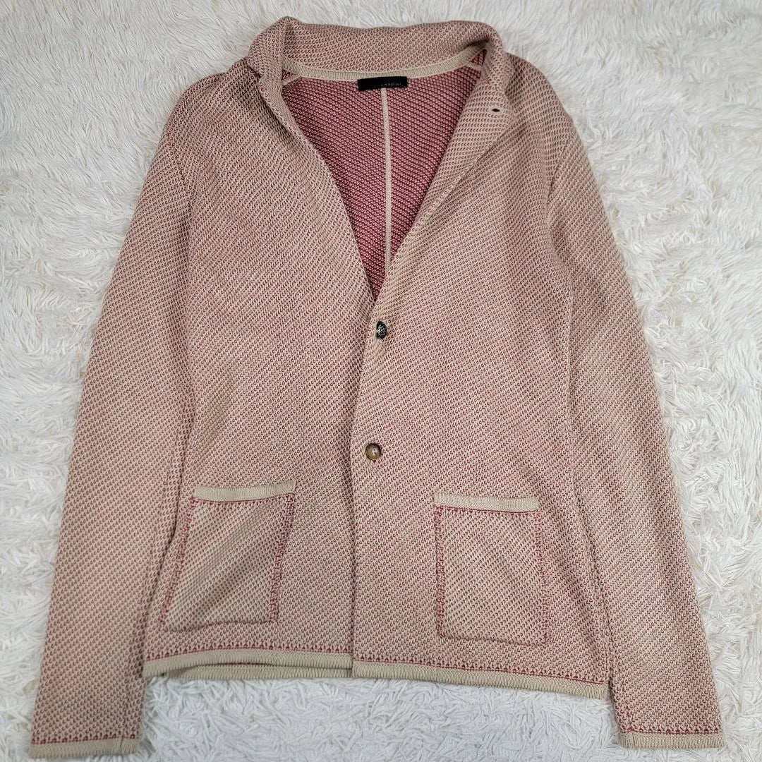 Beautiful condition LARDINI tweed jacket shell button silver button spring summer autumn red S