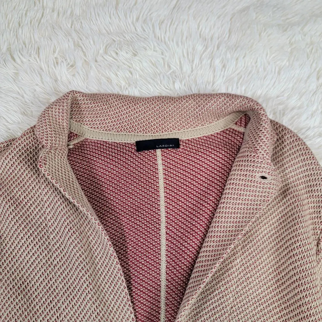 Beautiful condition LARDINI tweed jacket shell button silver button spring summer autumn red S