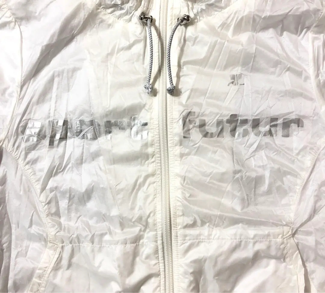 Creage logo print lining mesh tunic length nylon jacket