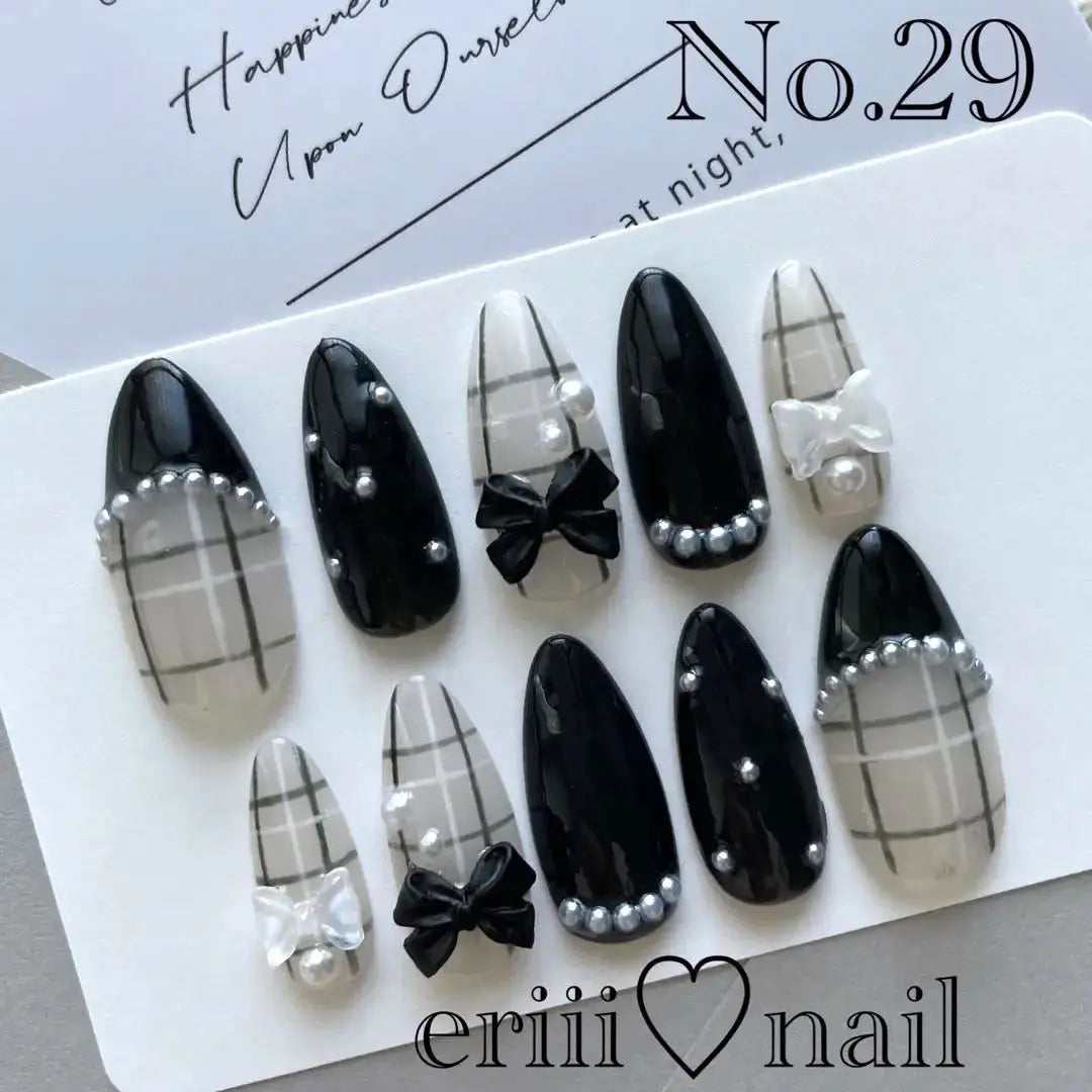 Custom nail chips♡ Black French girly mass-produced black mine subculture otaku Korea