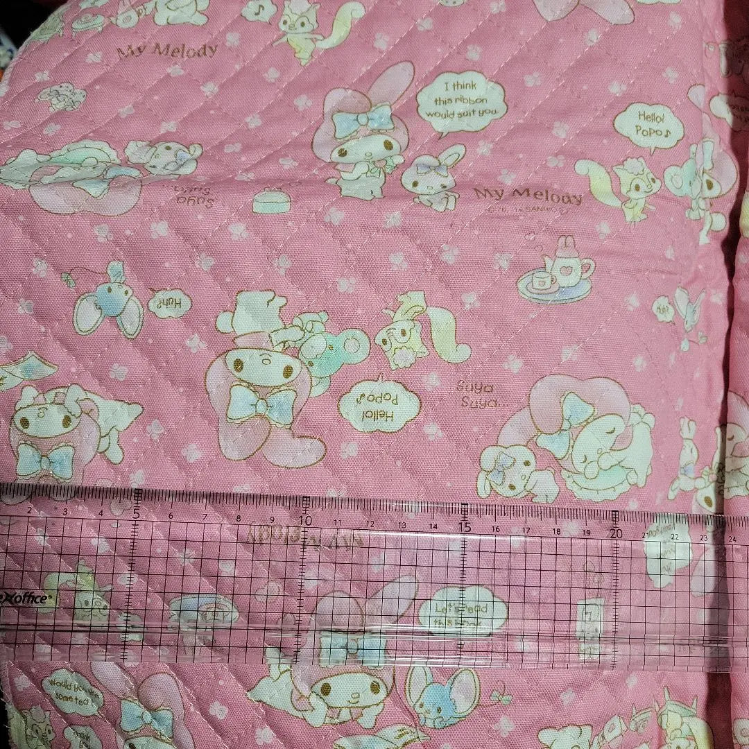 Approximately 50cm x 45 ~ 50cm quilting fabric My Melo Pink | 約50cm×45~50cm　キルティング　生地　はぎれ　マイメロ　ピンク