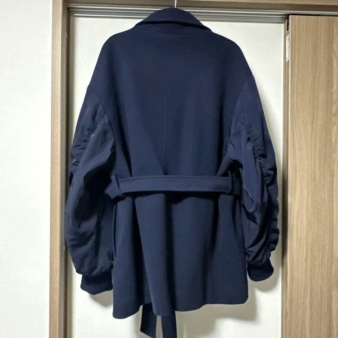 Yamadaya Metries Navy Chester Coat with Belt