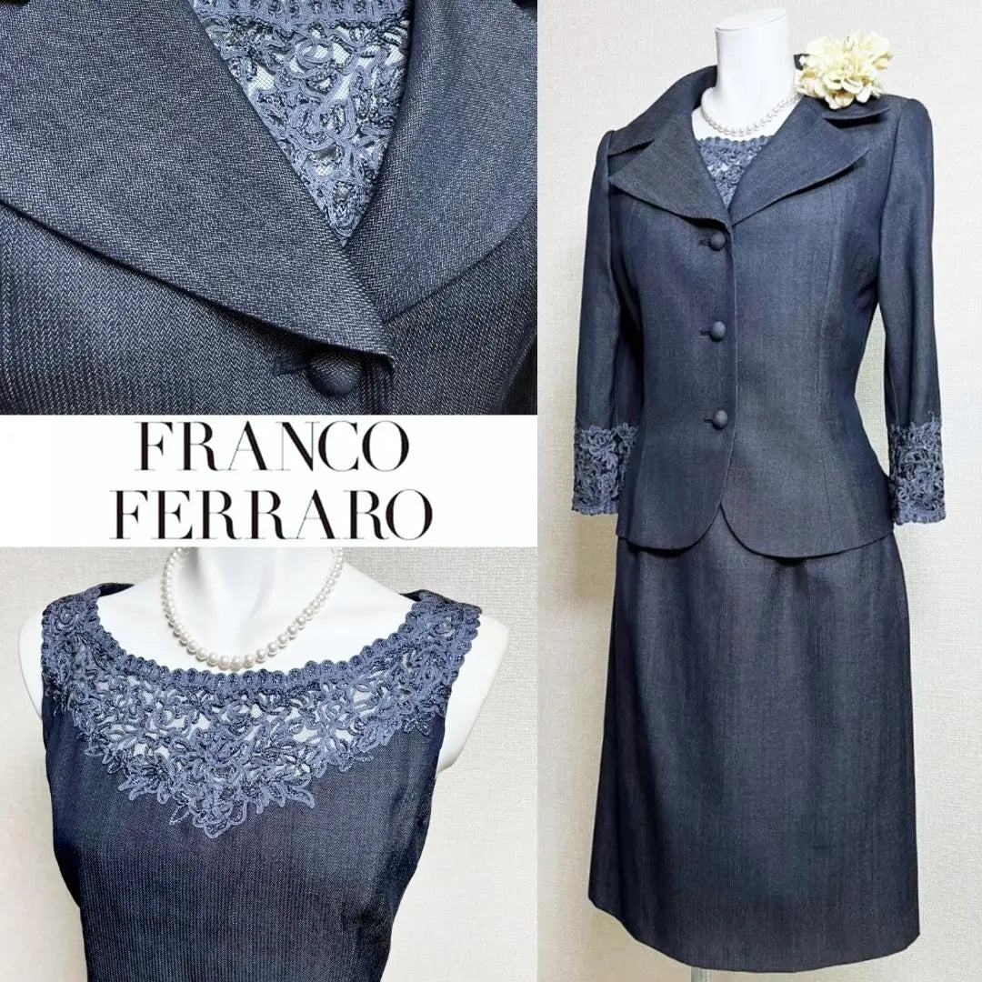 〇 [Good condition with a defect] Franco Ferraro silk blend lace ceremony