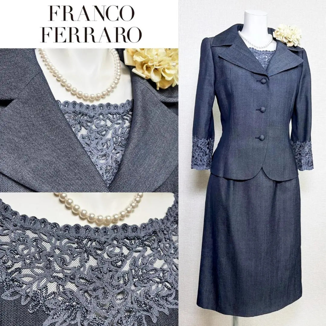 〇 [Good condition with a defect] Franco Ferraro silk blend lace ceremony