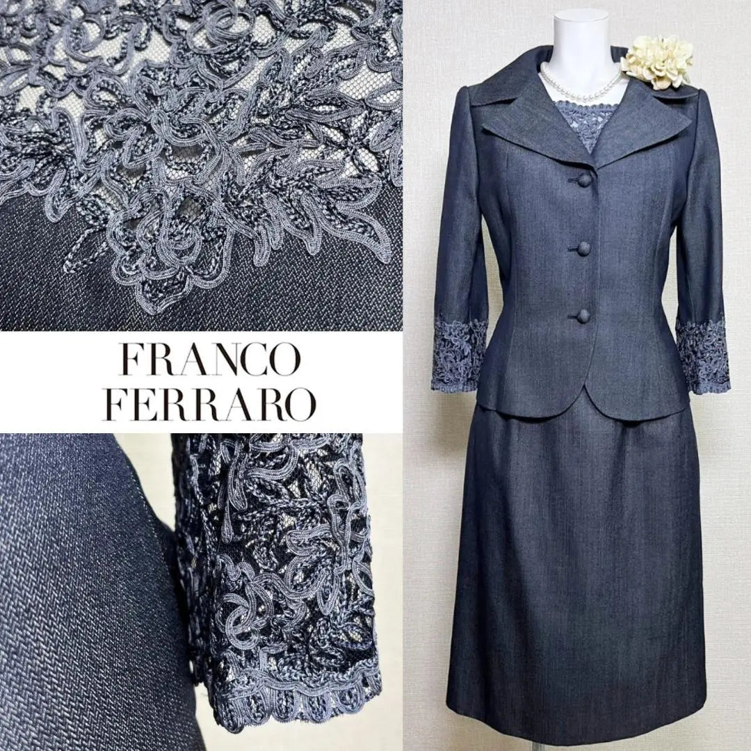 〇 [Good condition with a defect] Franco Ferraro silk blend lace ceremony