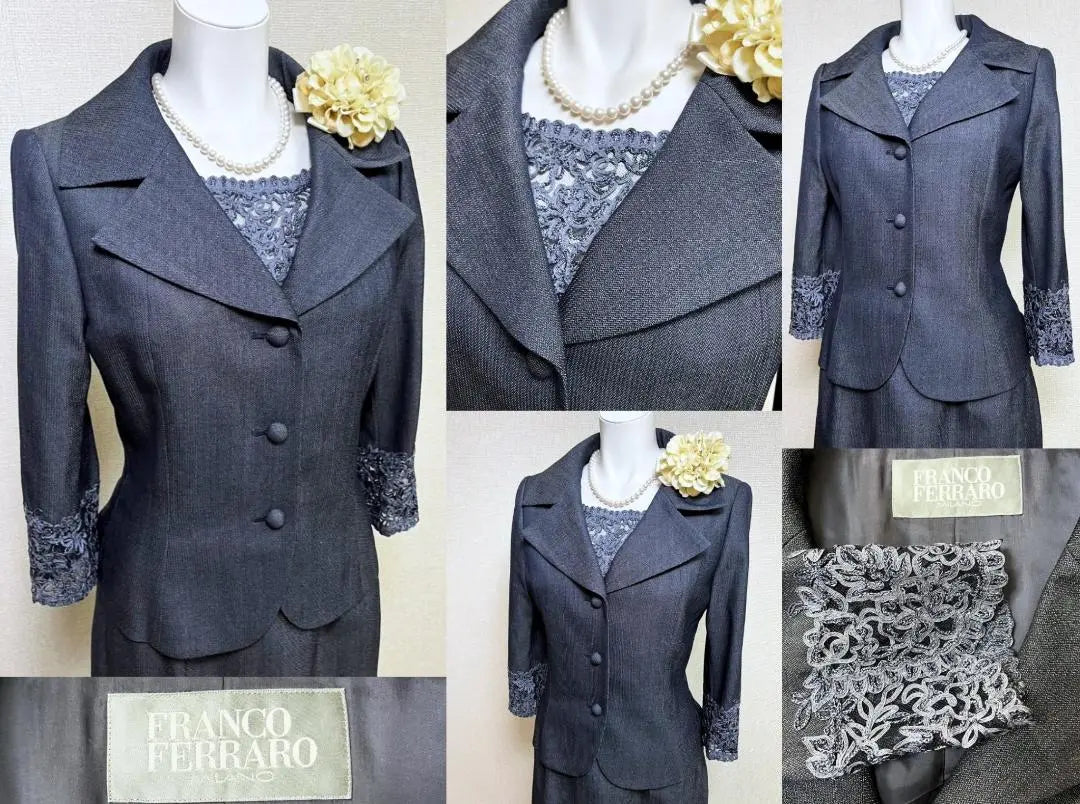 〇 [Good condition with a defect] Franco Ferraro silk blend lace ceremony