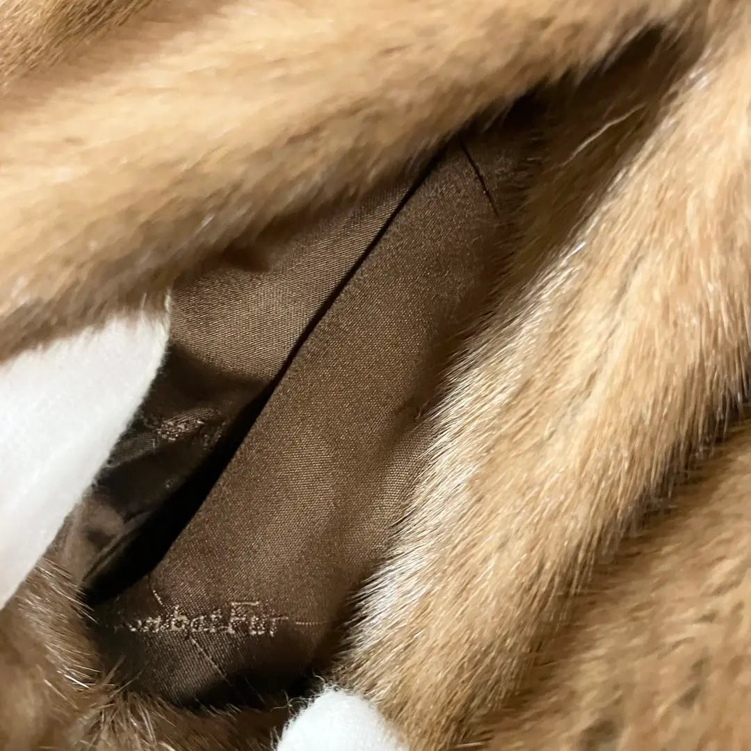 ✨ Fur @ Moon Bat Mink Court Demi Buff Mink Brown Ladies 9 | ✨毛皮✨ムーンバット　ミンクコート　デミバフミンク　ブラウン　レディース　９号