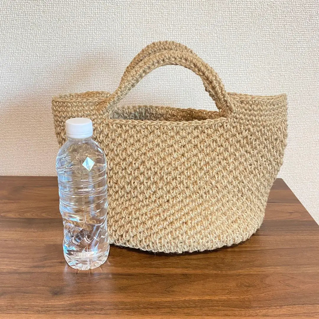 Thin string basket bag, large size, natural, simple, kinari