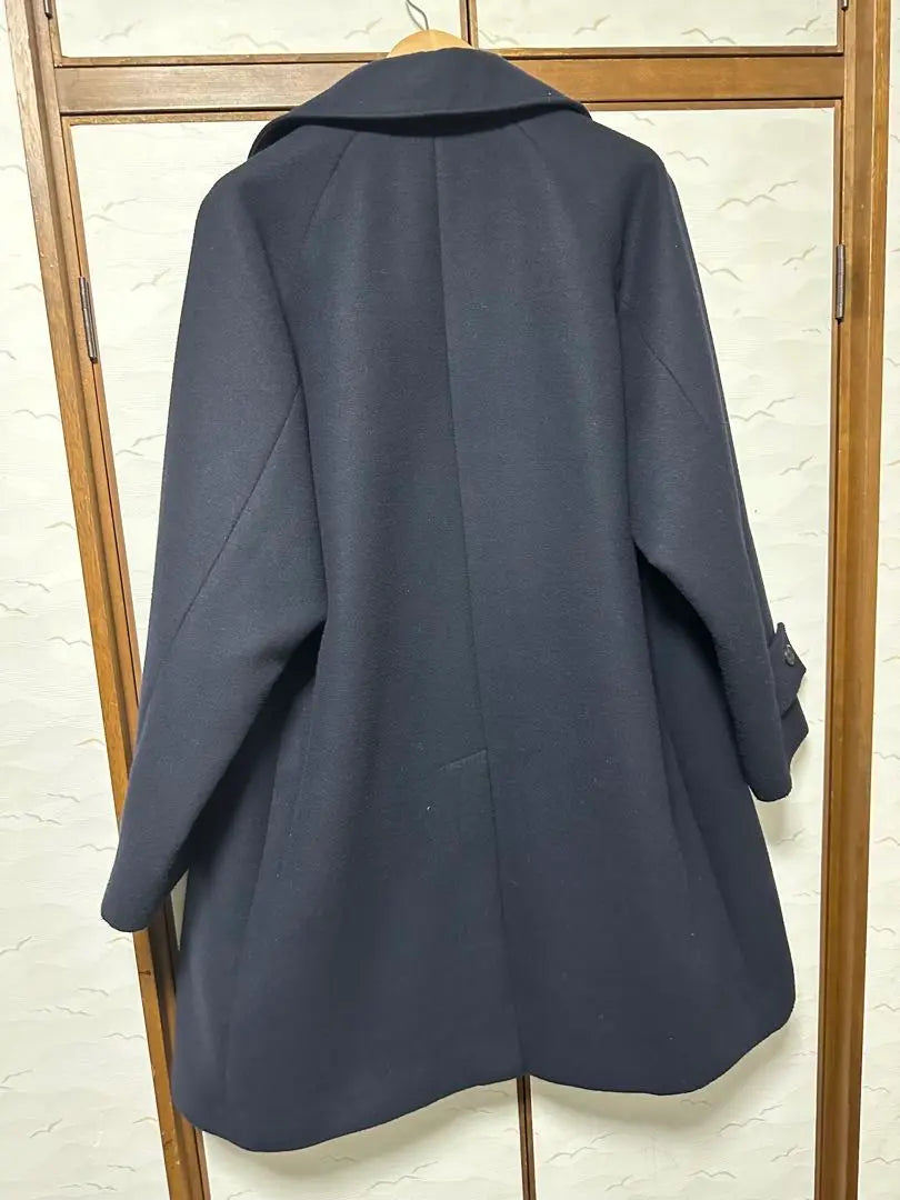 BEAMS Dark Navy Oversized Coat L