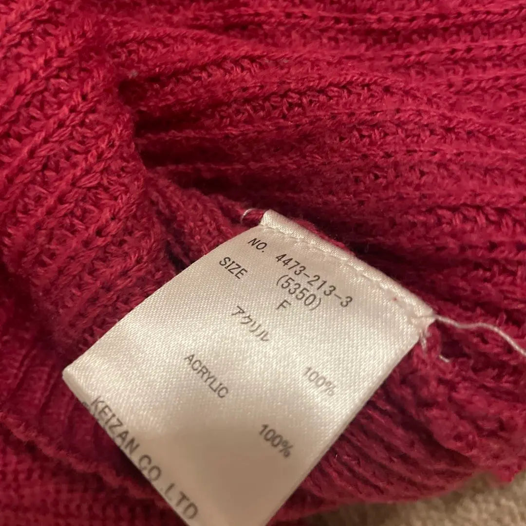 Roomy's Berry Pink Low Gauge V-Neck Knit