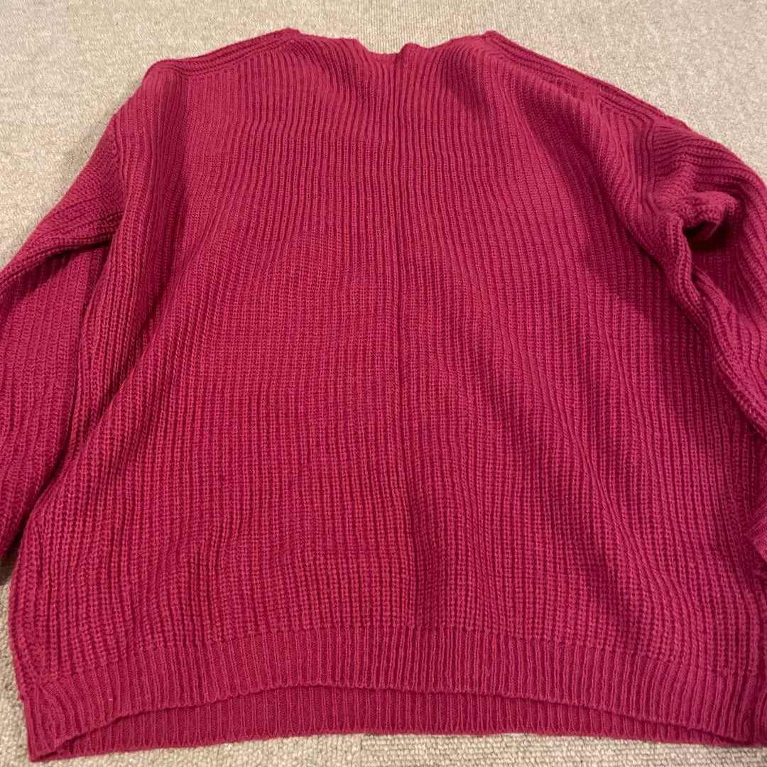 Roomy's Berry Pink Low Gauge V-Neck Knit