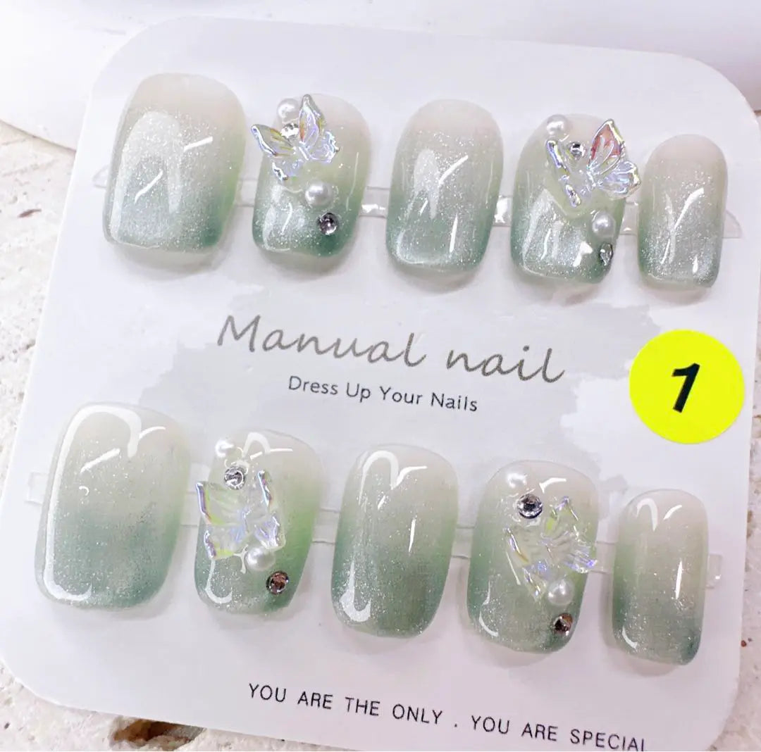 Butterfly nail tips Fake nails Actual product Mass-produced Princess Nails Favourite Nail Aurora Magnet Nuance