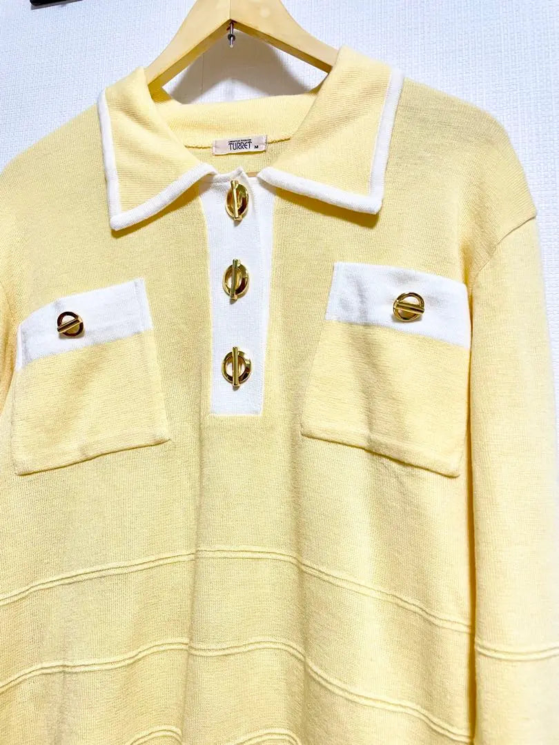 [Vintage✧*] TURRET Polo Grande Abotonado Manga Larga Amarillo | 【ヴィンテージ✧*】TORRETA イエロー ボタン付きビック ポロシャツ 長袖