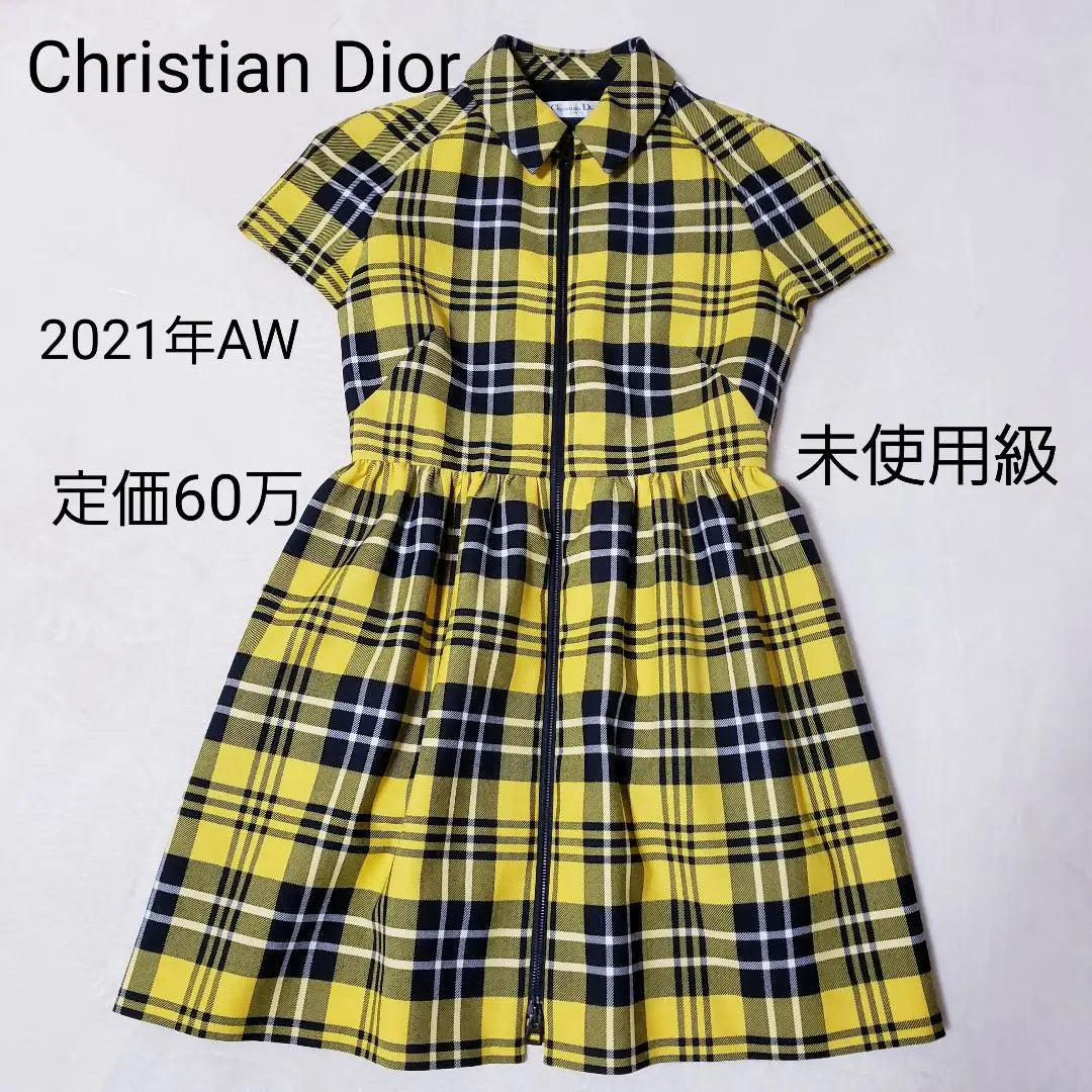 Vestido de una pieza con cremallera de sarga de lana de Christian Dior para mujer