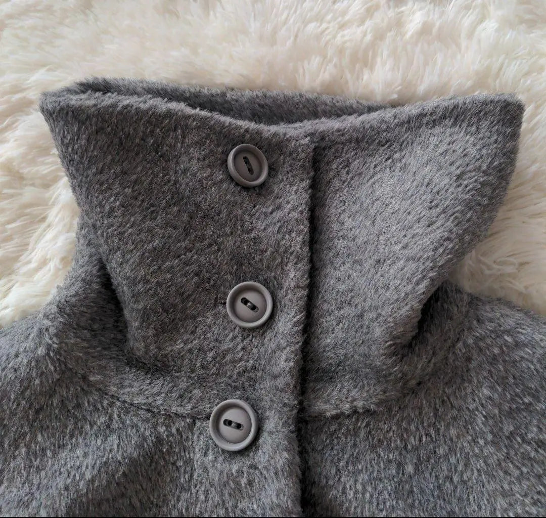 [Good condition] Max Mara Alpaca Shaggy Coat Teddy Bear Gray 38 L