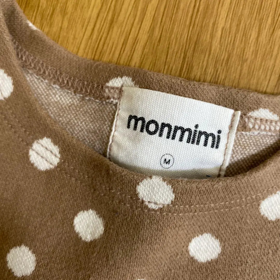 Monmimi Monmimi Beige Dot Long Sleeve Bloomer Set M 70