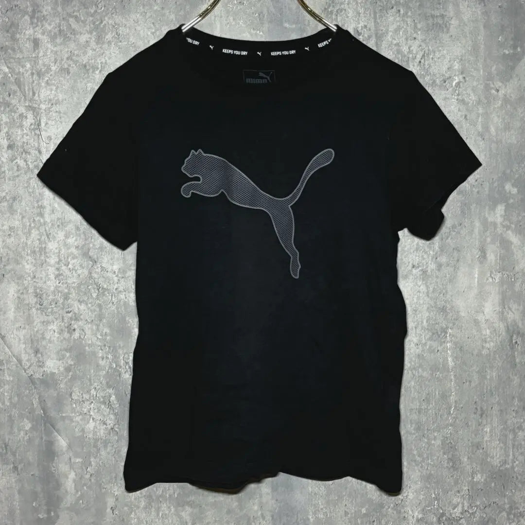 ✨ Beautiful condition✨ PUMA [140] T-shirt, short sleeve, sports, rough, black, logo