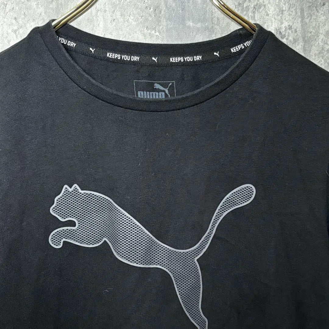 ✨ Beautiful condition✨ PUMA [140] T-shirt, short sleeve, sports, rough, black, logo