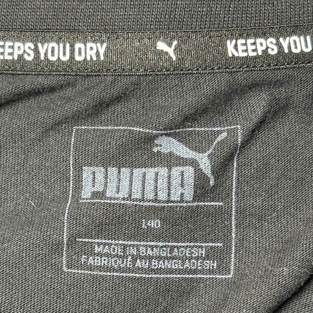 ✨ Beautiful condition✨ PUMA [140] T-shirt, short sleeve, sports, rough, black, logo