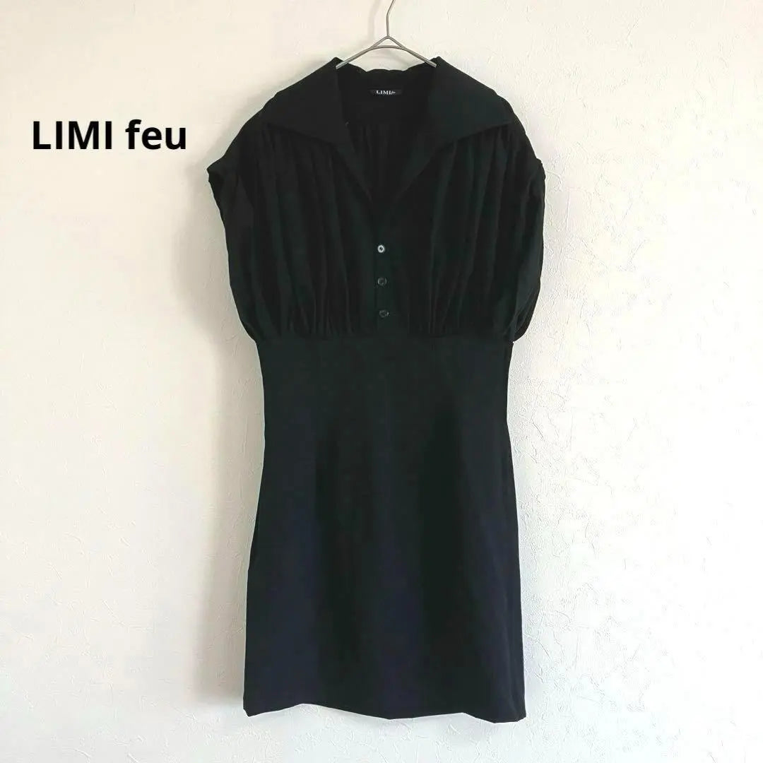 Beautiful condition LIMI feu dress shirt dress gathered wool XS