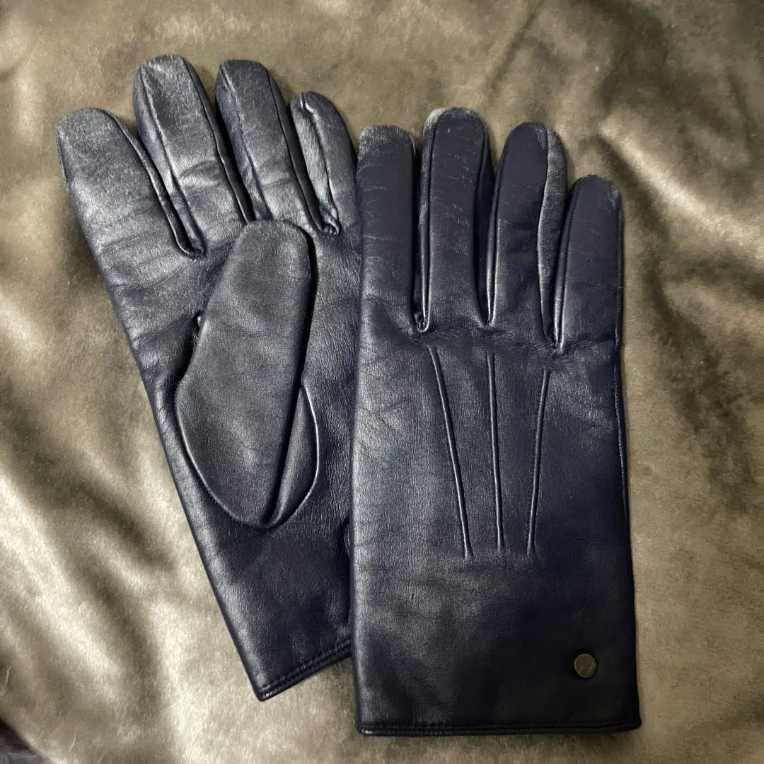 MEROLA Leather Gloves Navy 7.5