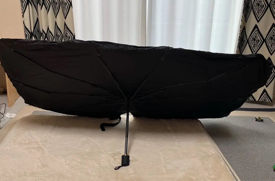 Umbrella type sunshade for car, foldable, sunshade for car, unknown model 140cm x 73cm | 車用傘式サンシェード 折り畳み式 車用サンシェード車種不明 140cm×73cm