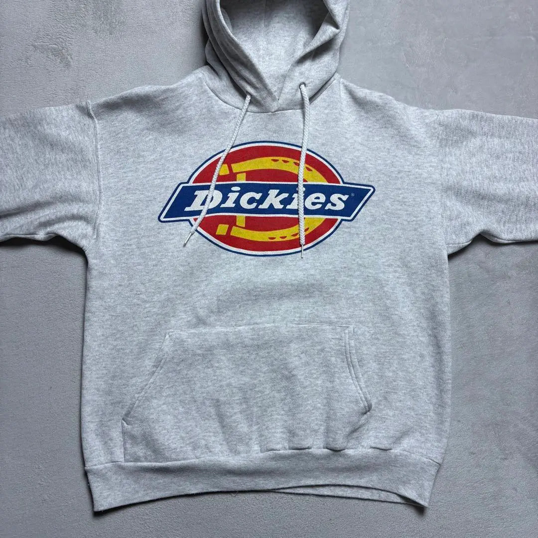 80s USA made Hoodie Dickies White Tag Big Logo Print