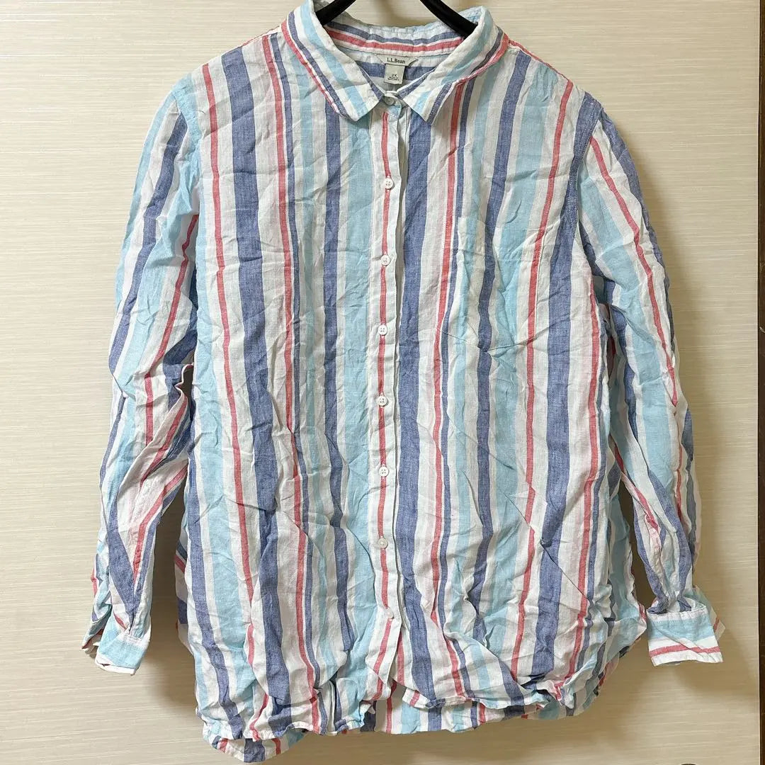 L.L.Bean Striped Shirt 2X Size American Old Clothes