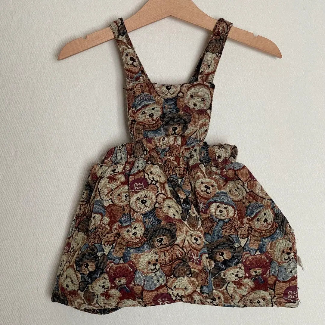 Falda jersey con estampado de oso estilo ropa infantil coreana 80